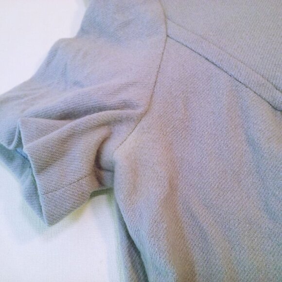 Vintage 60s Handmade Shift Dress Lady(8) Wool Zipper-Back Bodice-Yoke SSL Purple - Picture 9 of 11